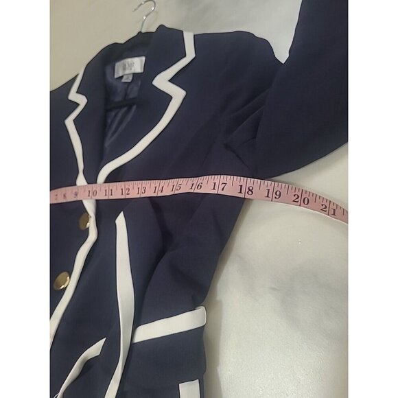 LESUIT SKIRT SUIT/NEW WITH TAG/SIZE 8P /RETAIL$240/NAVY /LINED/PETITE SUIT - Picture 7 of 10